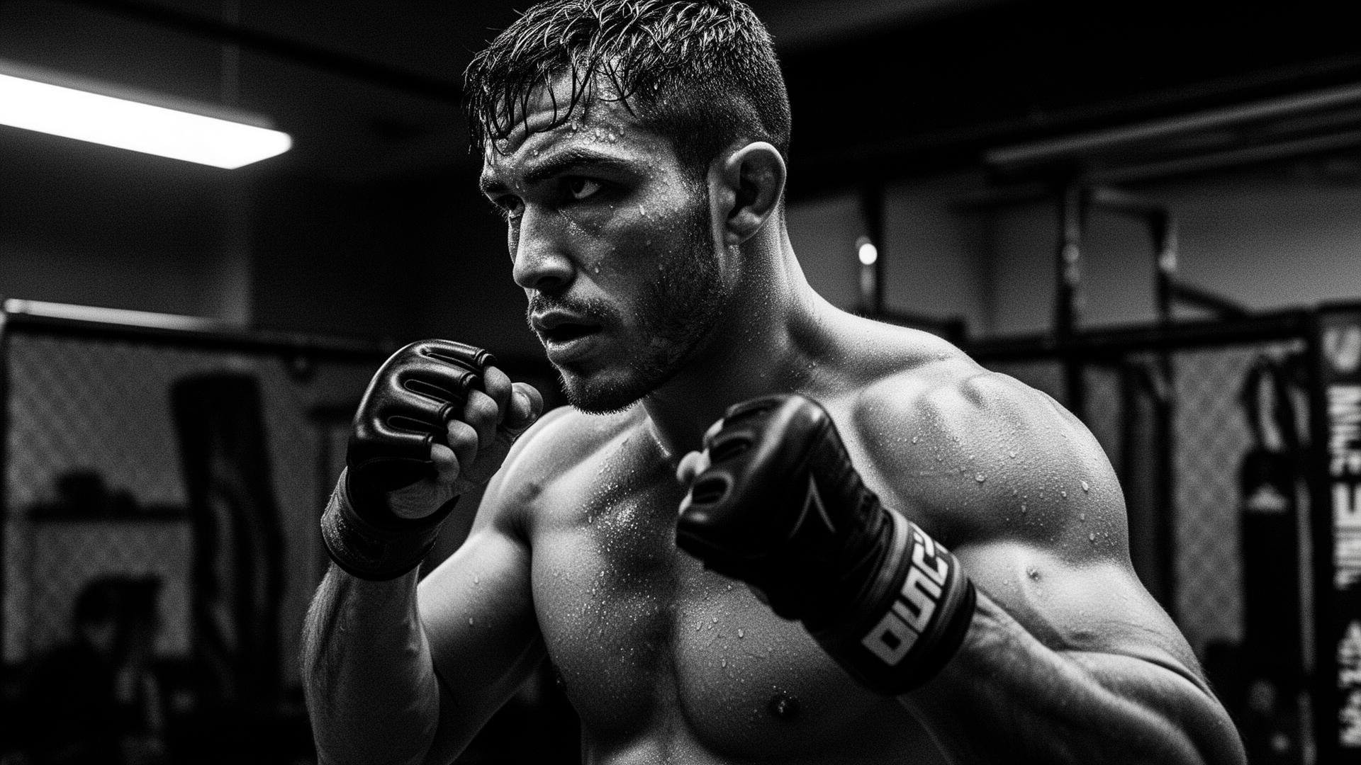 MMA fighter in stance